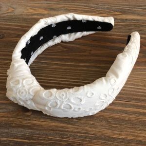 Lele Sadoughi White Eyelet Headband